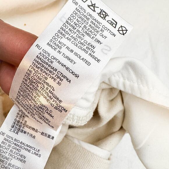 Reiss Lakely Straight Leg Cropped Denim Jeans Cream Size 28 - Picture 7 of 8